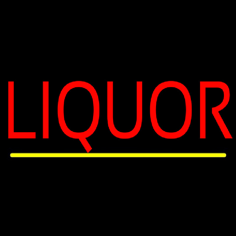 Red Liquor Yellow Line Neonskylt