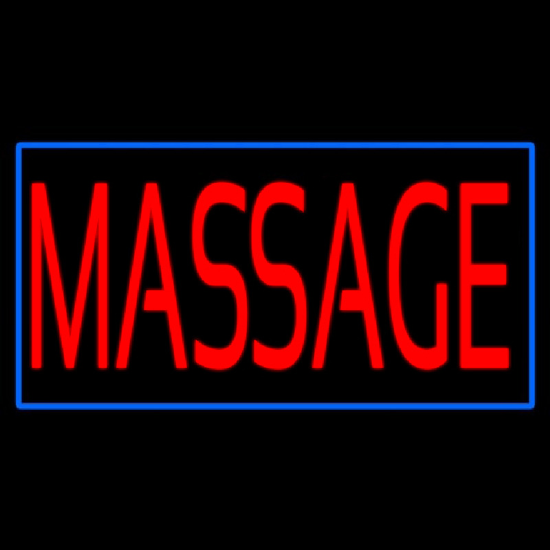 Red Massage Blue Border Neonskylt