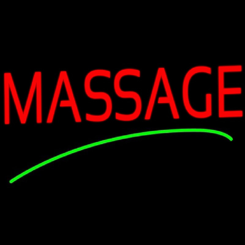 Red Massage Green Line Neonskylt