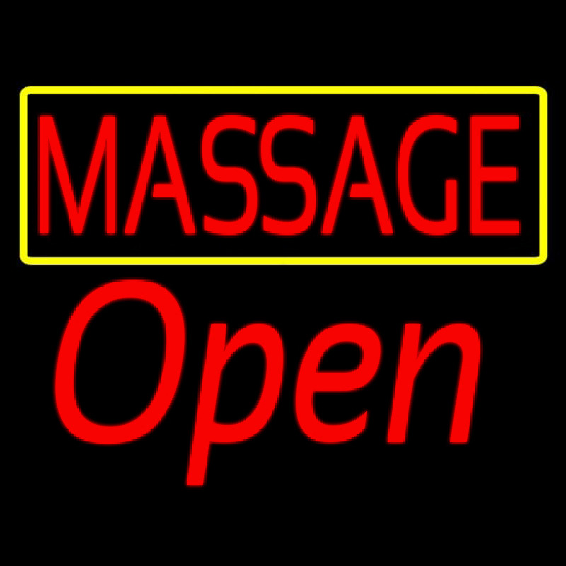 Red Massage Open Neonskylt