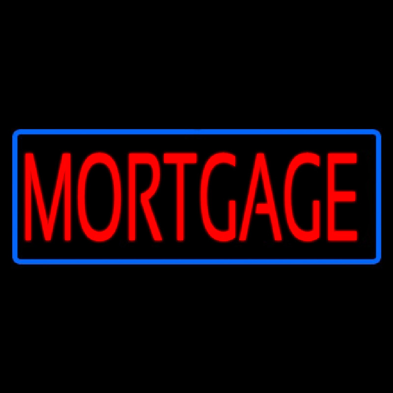 Red Mortgage Blue Border Neonskylt