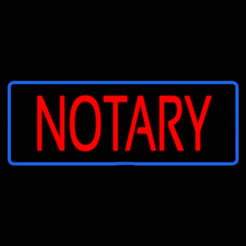 Red Notary Blue Border Neonskylt