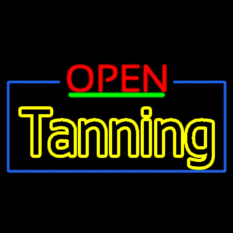 Red Open Double Stroke Tanning Neonskylt