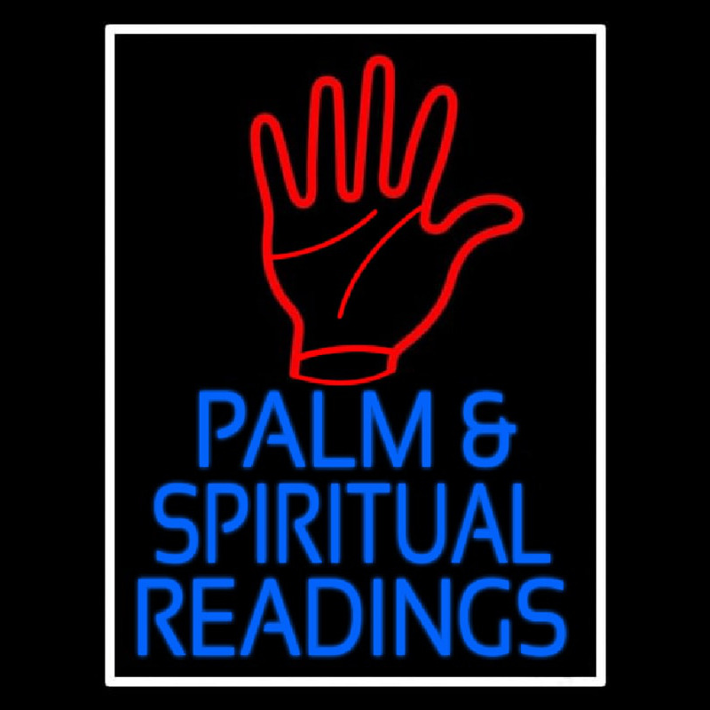 Red Palm And Blue Palm And Spiritual Readings Neonskylt