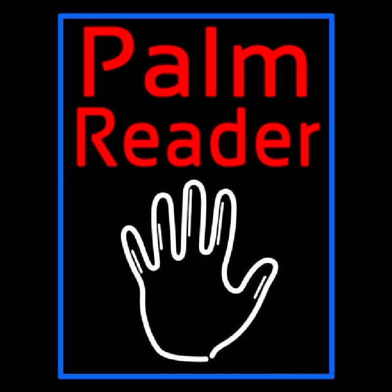 Red Palm Reader White Logo Neonskylt