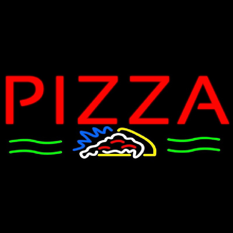 Red Pizza Logo Neonskylt