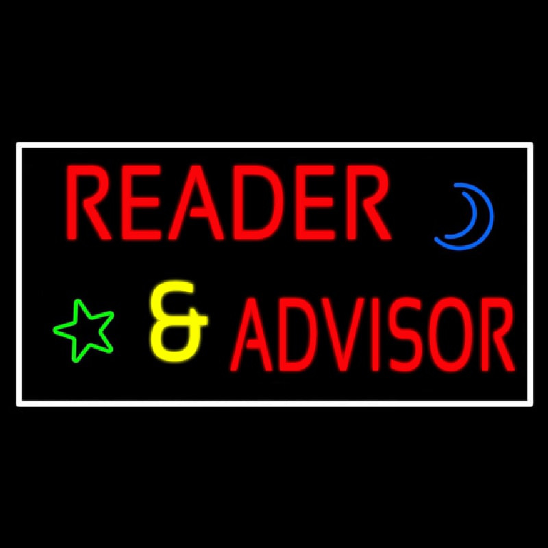 Red Reader Advisor With Border Neonskylt