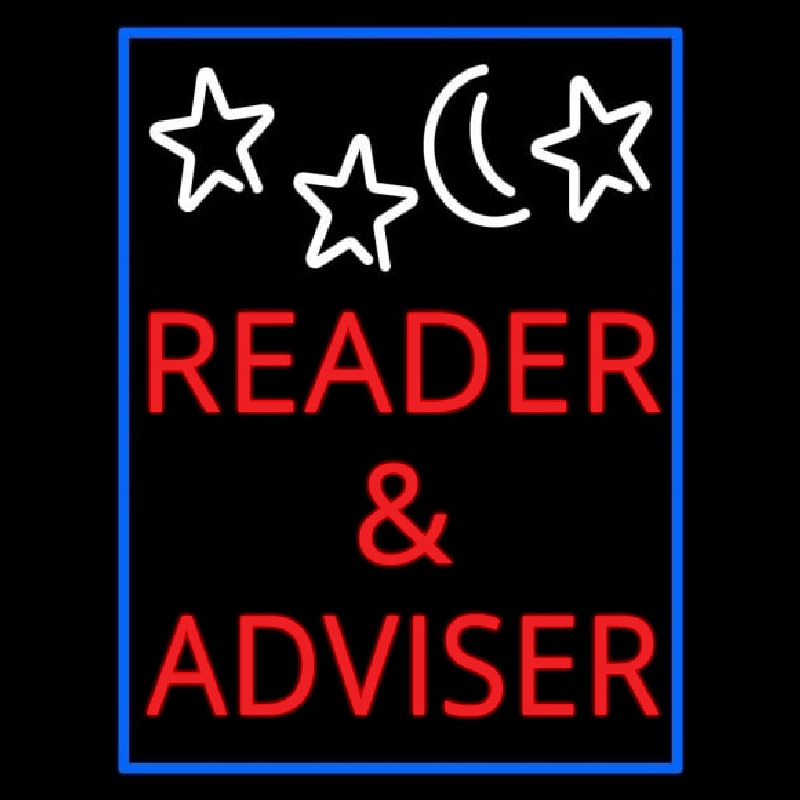 Red Reader And Advisor Neonskylt