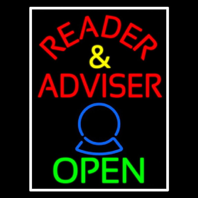 Red Reader And Advisor Open Neonskylt