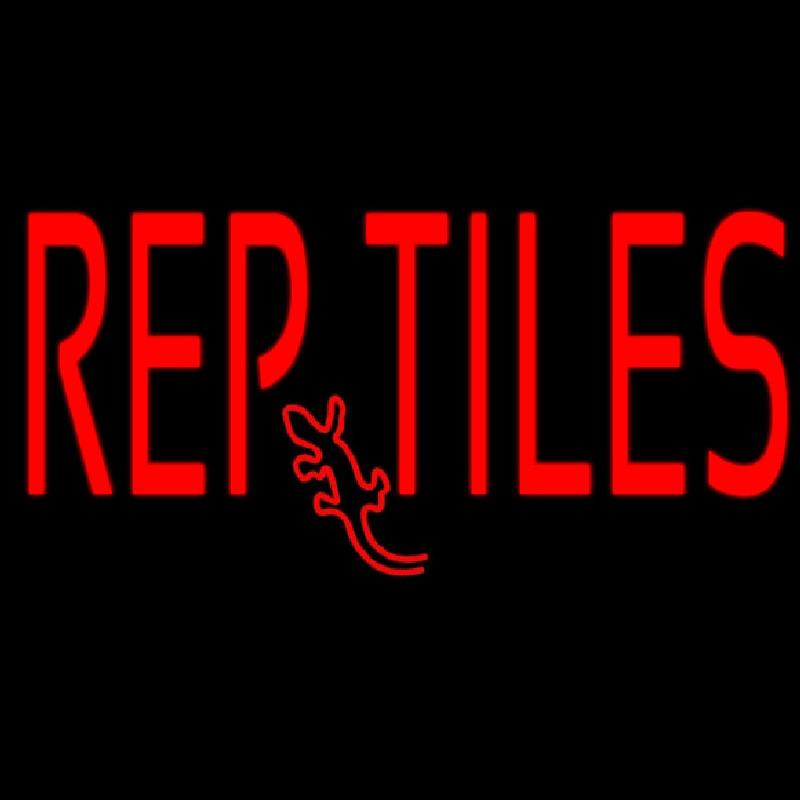 Red Reptiles Block 2 Neonskylt