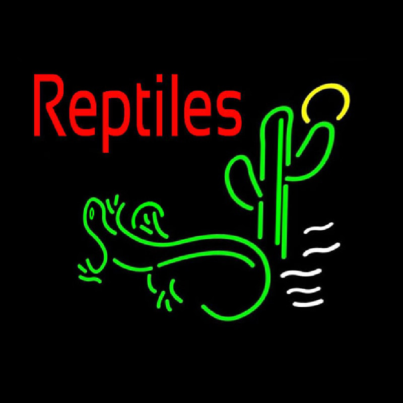 Red Reptiles Green Logo 1 Neonskylt