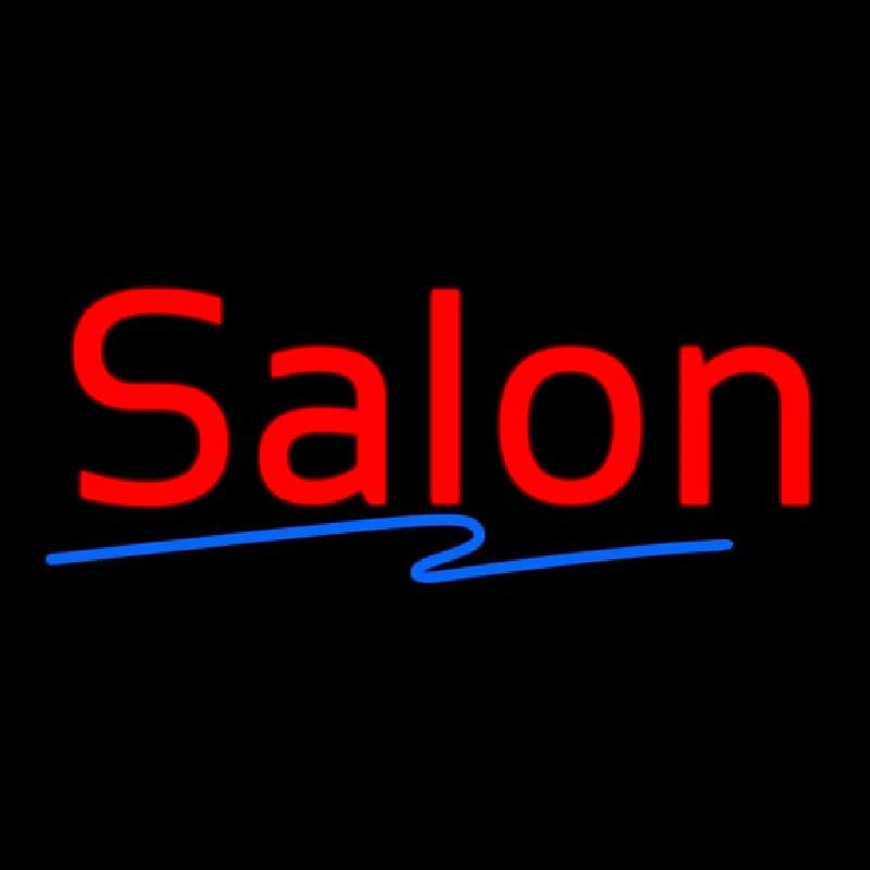 Red Salon Blue Line Neonskylt