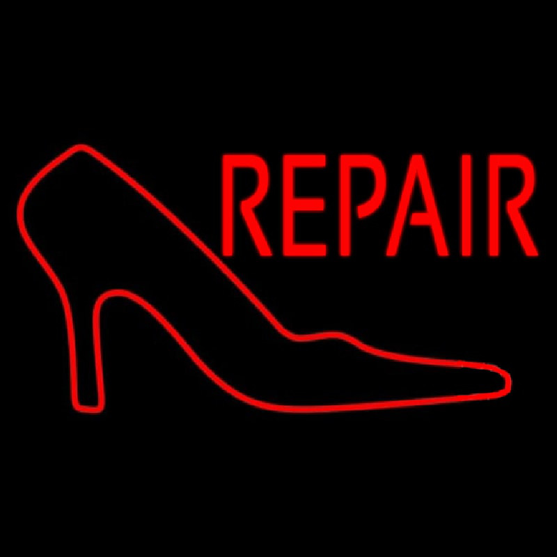 Red Sandal Logo Repair Neonskylt