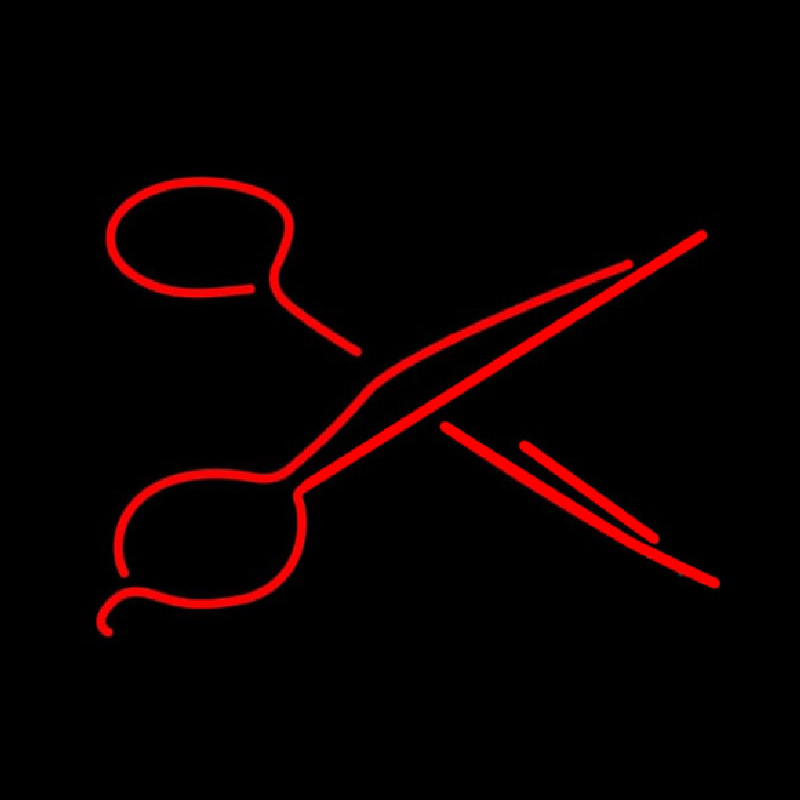 Red Scissors Neonskylt