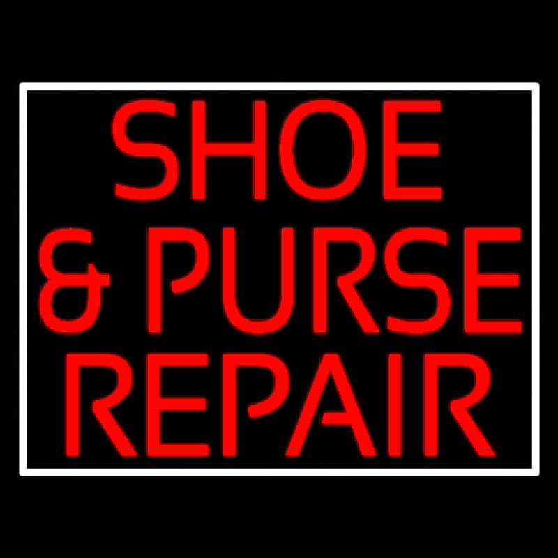 Red Shoe And Purse Repair Neonskylt