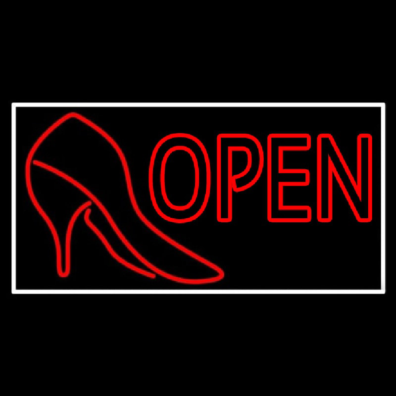 Red Shoe Open Neonskylt