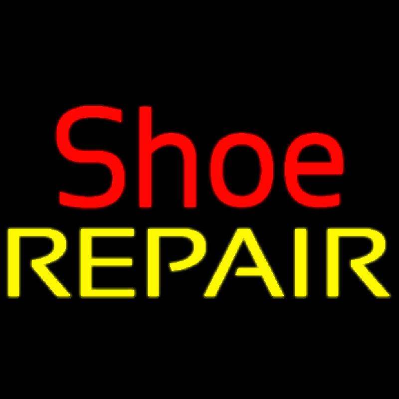 Red Shoe Yellow Repair Neonskylt