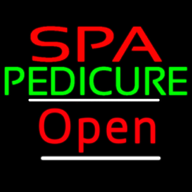 Red Spa Pedicure Slant Red Open Neonskylt