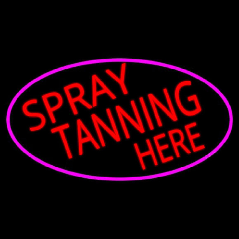 Red Spray Tanning Here Neonskylt