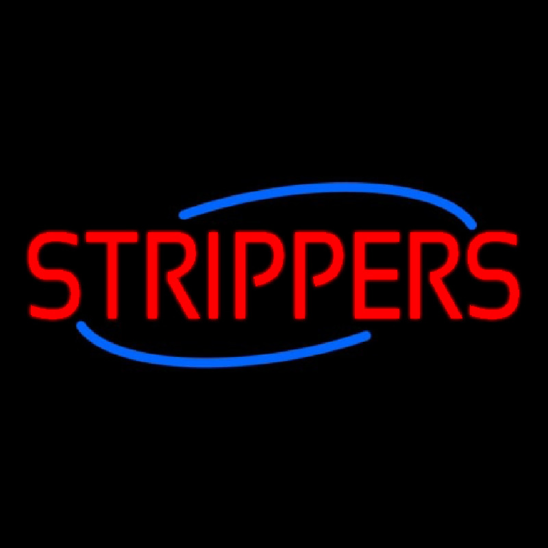 Red Strippers Neonskylt