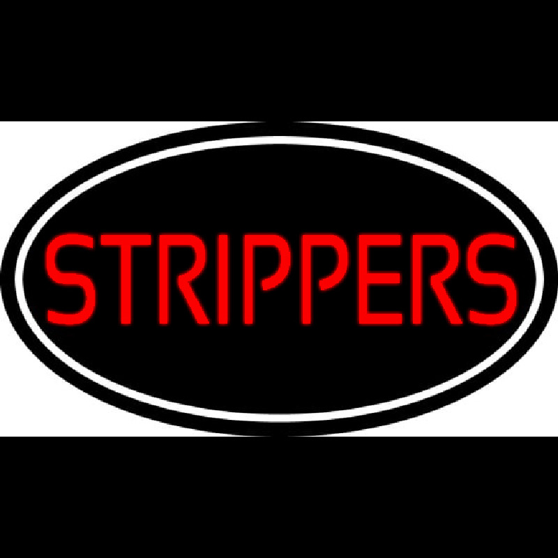 Red Strippers With White Border Neonskylt