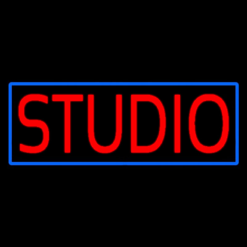 Red Studio Blue Border Neonskylt