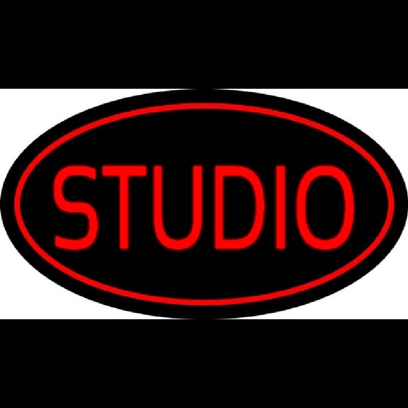 Red Studio Oval Neonskylt