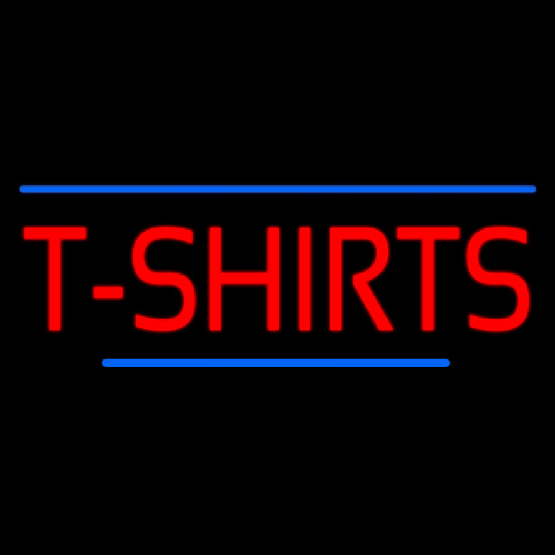 Red T Shirts Blue Lines Neonskylt