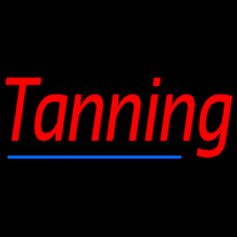 Red Tanning With Blue Line Neonskylt