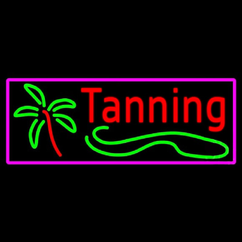 Red Tanning With Palm Tree Neonskylt