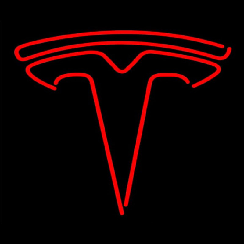 Red Tesla Logo Neonskylt