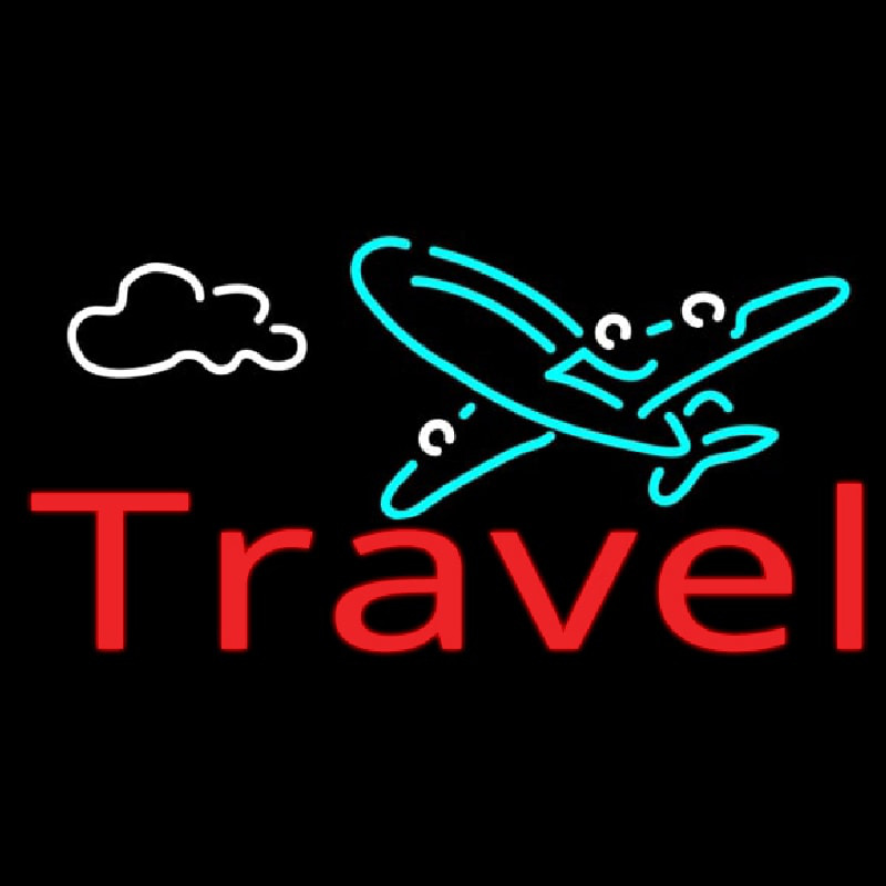 Red Travel With Logo Neonskylt