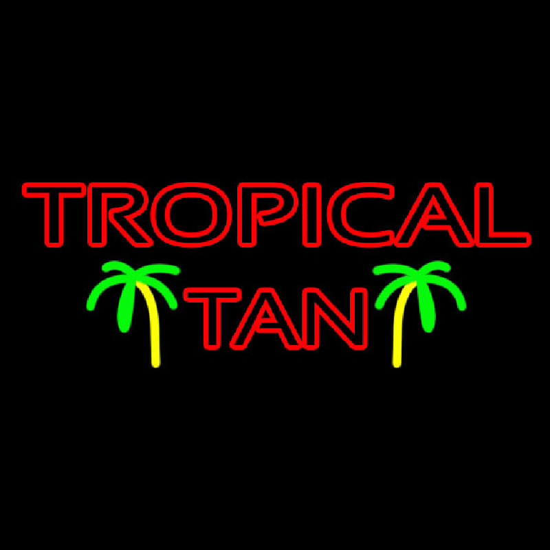 Red Tropical Tan Neonskylt