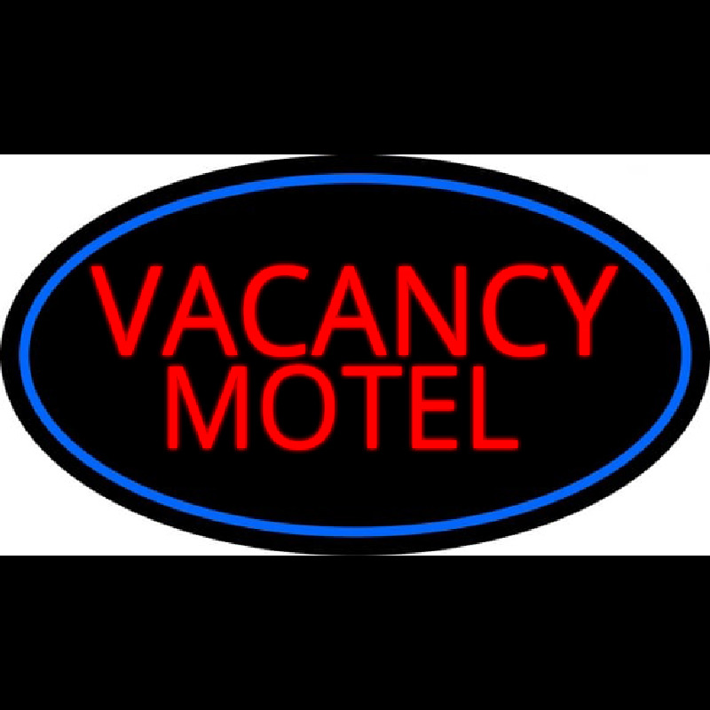 Red Vacancy Motel With Blue Border Neonskylt