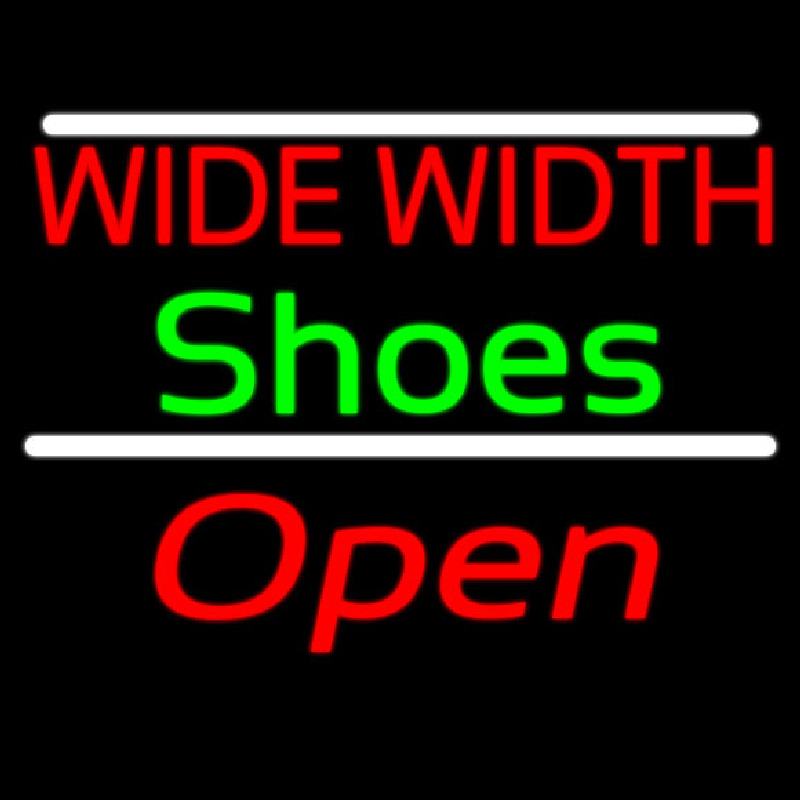 Red Wide Width Green Shoes Open Neonskylt