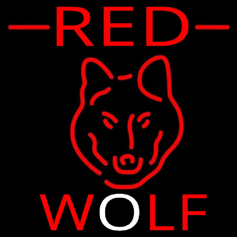 Red Wolf Head Beer Sign Neonskylt