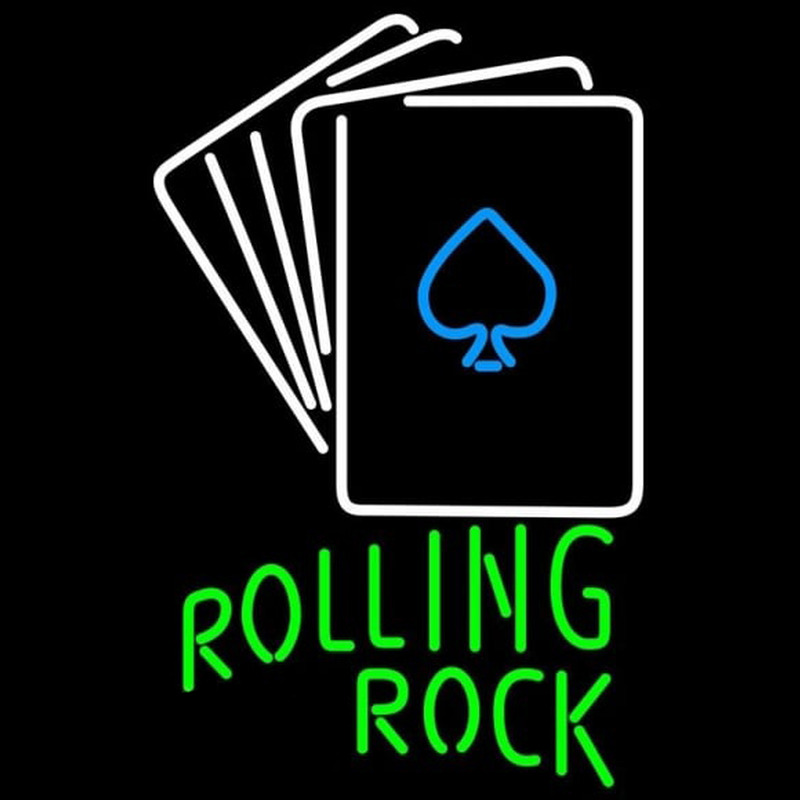 Rolling Rock Cards Beer Sign Neonskylt