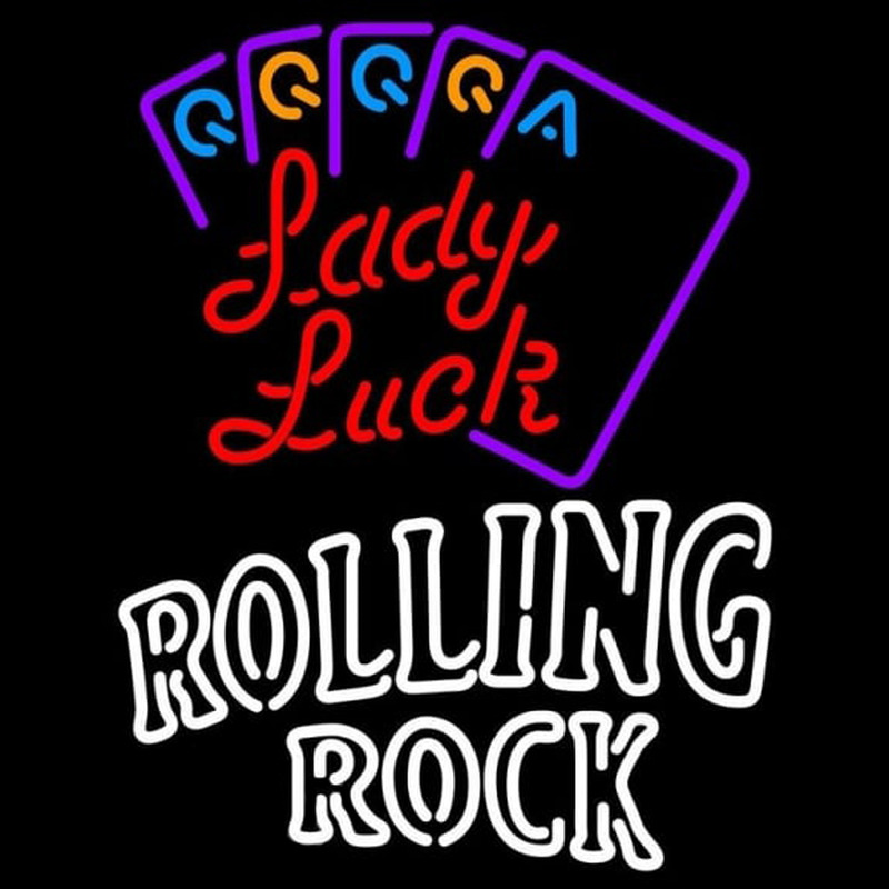 Rolling Rock Lady Luck Series Beer Sign Neonskylt