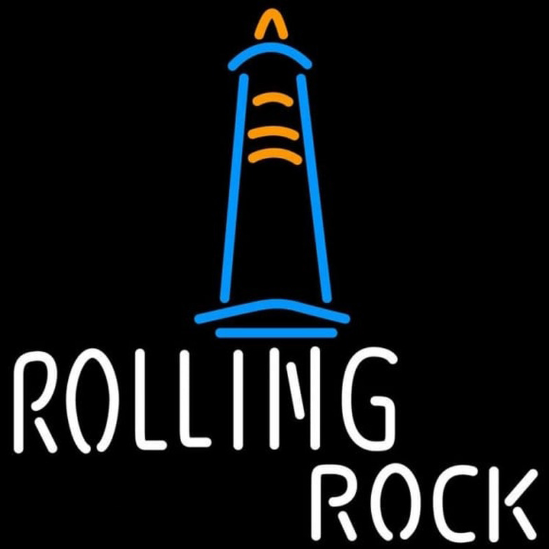 Rolling Rock Lighthouse Beer Sign Neonskylt