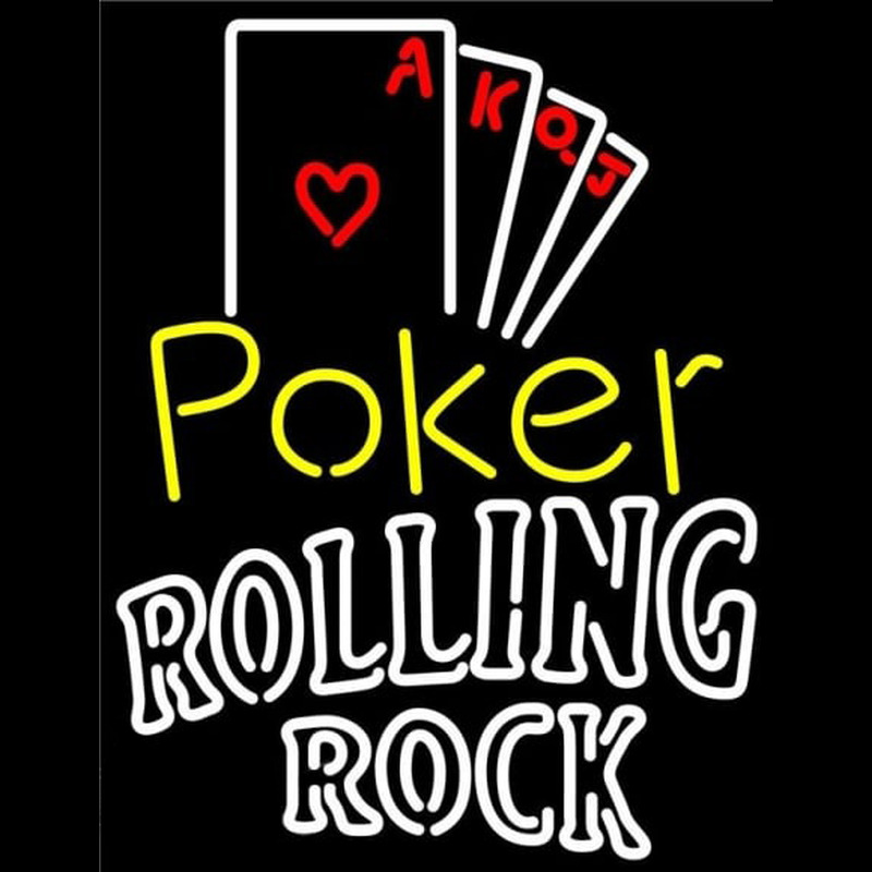 Rolling Rock Poker Ace Series Beer Sign Neonskylt