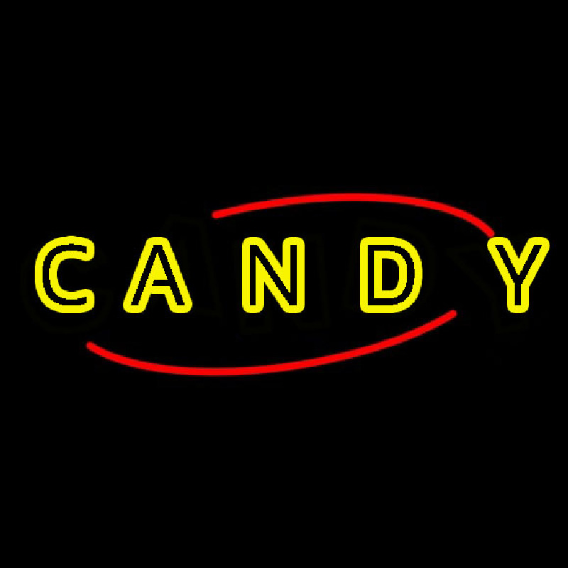 Round Yellow Candy Neonskylt