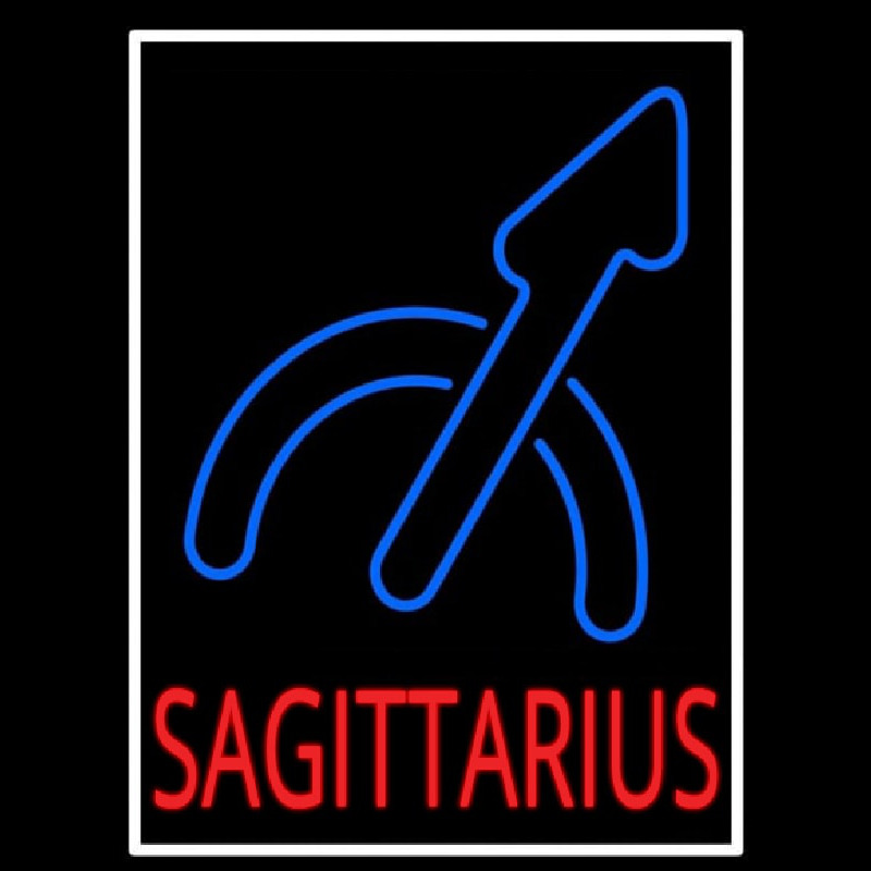 Sagittarius White Border Neonskylt