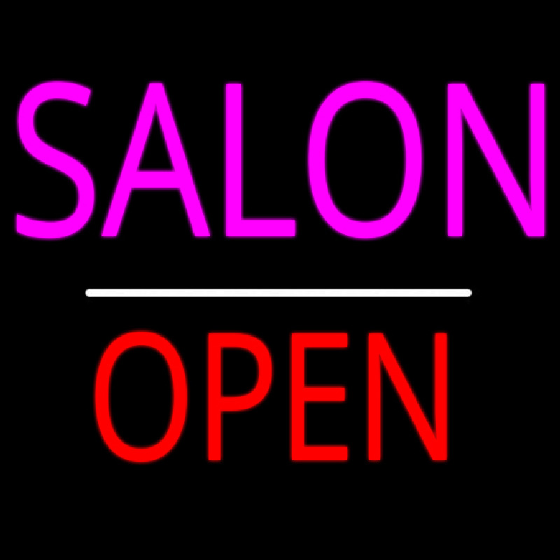 Salon Open White Line Neonskylt