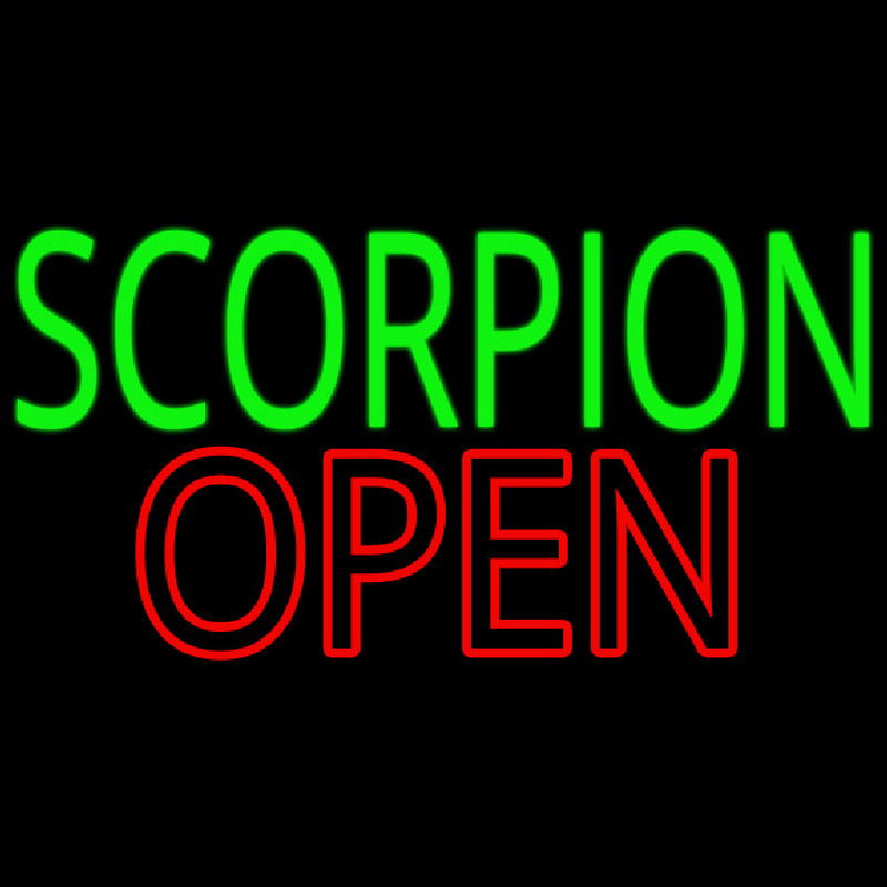 Scorpion Open Neonskylt