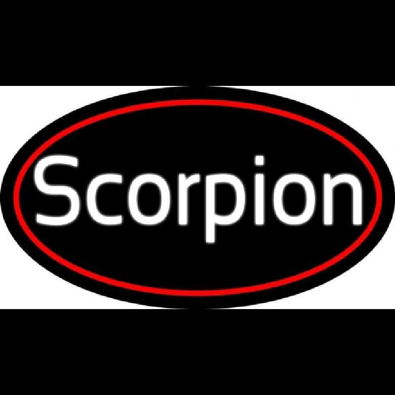 Scorpion Red Oval Neonskylt