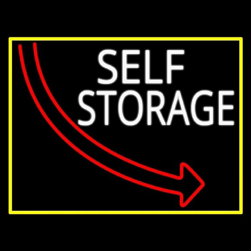 Self Storage Block With Yellow Border Neonskylt