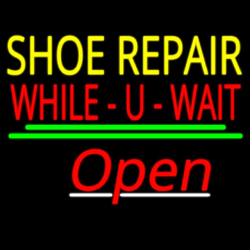 Shoe Repair While You Wait Open Neonskylt