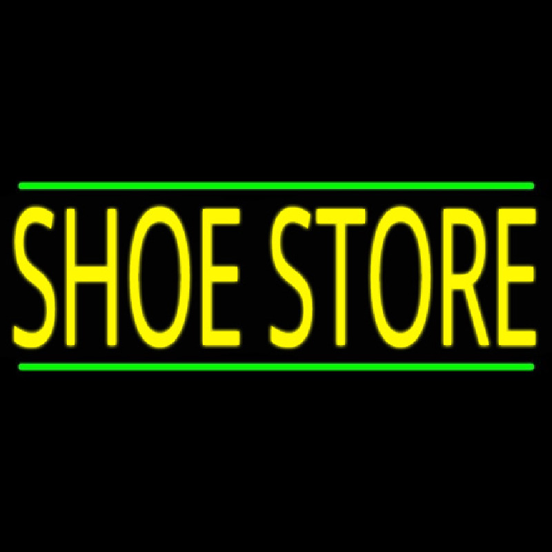 Shoe Store With Green Line Neonskylt