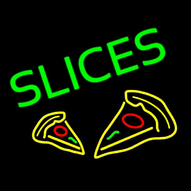 Slices With Pizza Slice Neonskylt