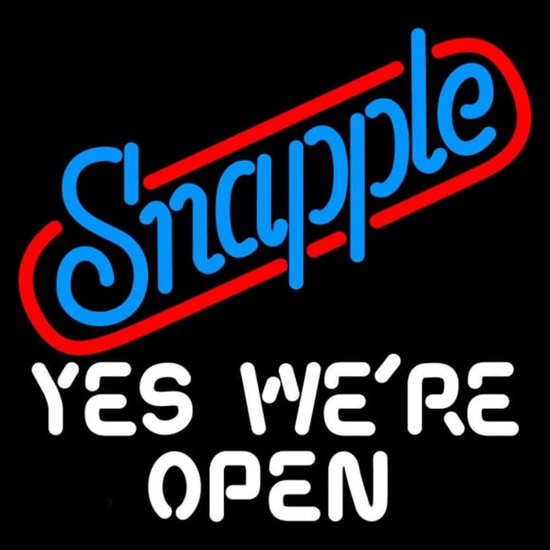 Snapple Yes We are Open Neonskylt